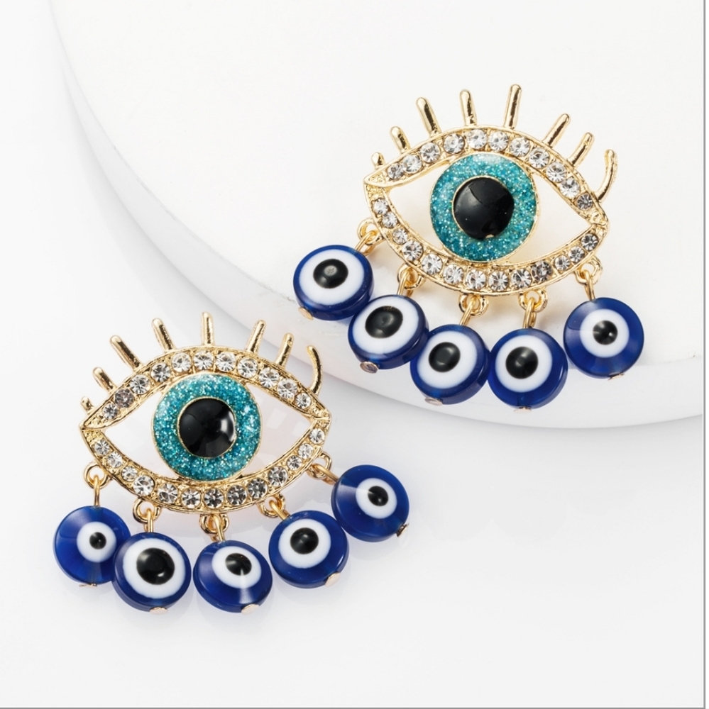 Evil Eye Tassel Earrings